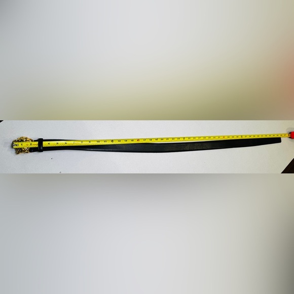 Versace La Medusa Greca Buckle Leather Belt Black 100 Cm DCU4140 Size 34 - Picture 14 of 16